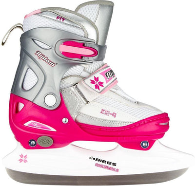 Patin artistique Nijdam - réglable - taille 30-33 - botte semi-souple - rose