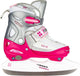 Patin artistique Nijdam - réglable - taille 30-33 - botte semi-souple - rose