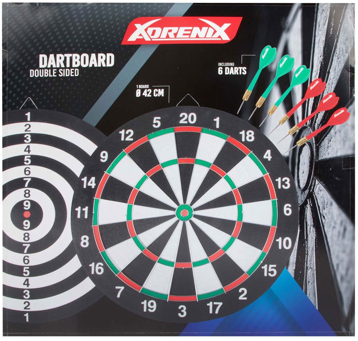 Adrenix Adrenice Dartboard Classic avec 6 flèches