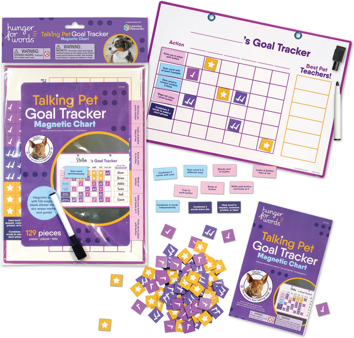 Faim de mots parlant un tracker d'objectif pour animaux de compagnie