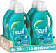 Fleuril active fresh - lessive liquide - toutes les couleurs de linge - 4x29 lavages - pack économique