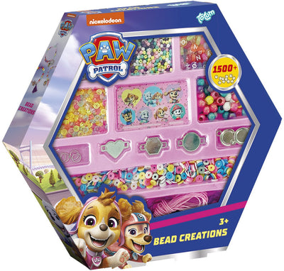 Ensemble de perles jouets Totum Paw Patrol 1500 pièces - fabrication de bracelets à breloques et de bijoux - bricolage pour filles et garçons à partir de 3 4 5 ans conseil cadeau