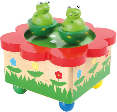 Petit pied de musique en bois grenouille