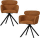 Chaises de salle à manger pivotantes Woood fenne - tissu tissé - gingembre - lot de 2
