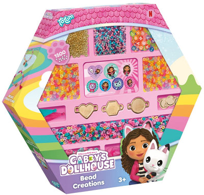 Ensemble de perles de maison de poupée Totum Gabby 1500 pièces | fabriquer des bracelets jouets pour filles à partir de 3 ans | ensemble artisanal fabrication de bijoux jouets créatifs gabby's maison de poupée cadeau conseil