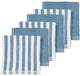 Lingettes pour le visage Meyco baby fat stripe - paquet de 6 - tissu éponge jacquard - bleu jeans - 30x30cm