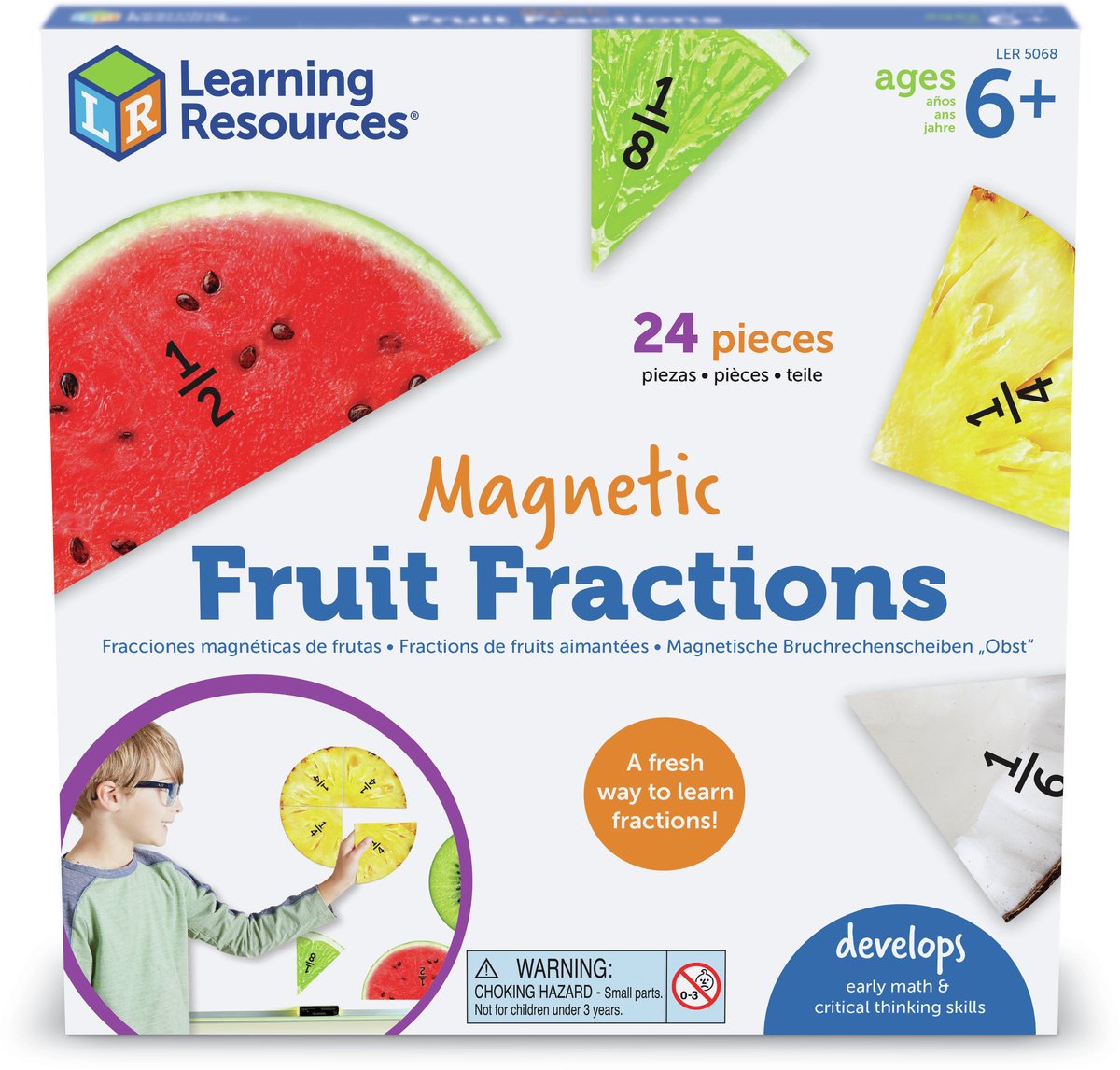 Ressources d'apprentissage fractions de fruits magnétiques - 3+
