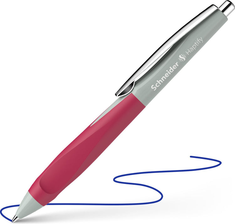 Schneider instruments d'écriture stylo à bille schneider - haptify - plume m - gris sauge-magenta - s-135329
