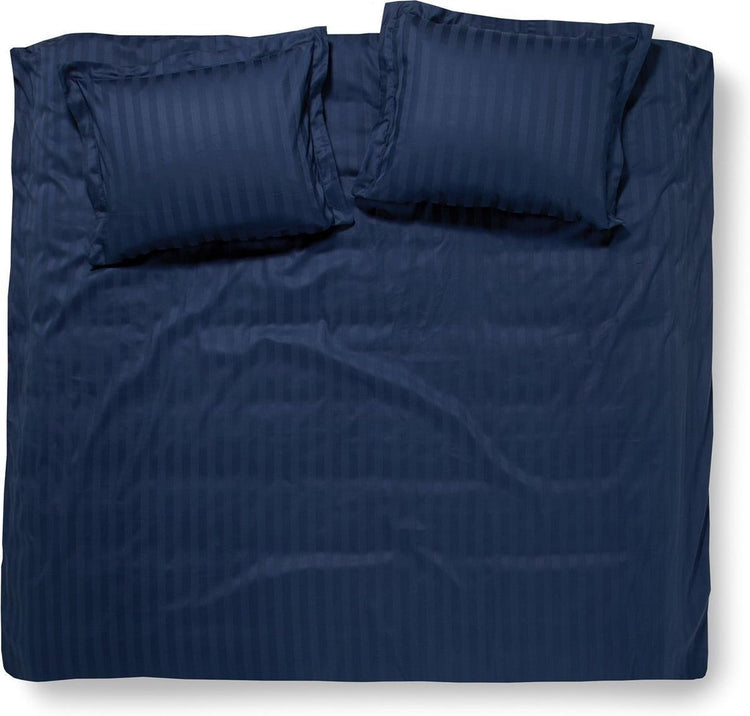 Damai linea - housse de couette - 200x200 220 cm - double - indigo + 2 taies d'oreiller 60x70