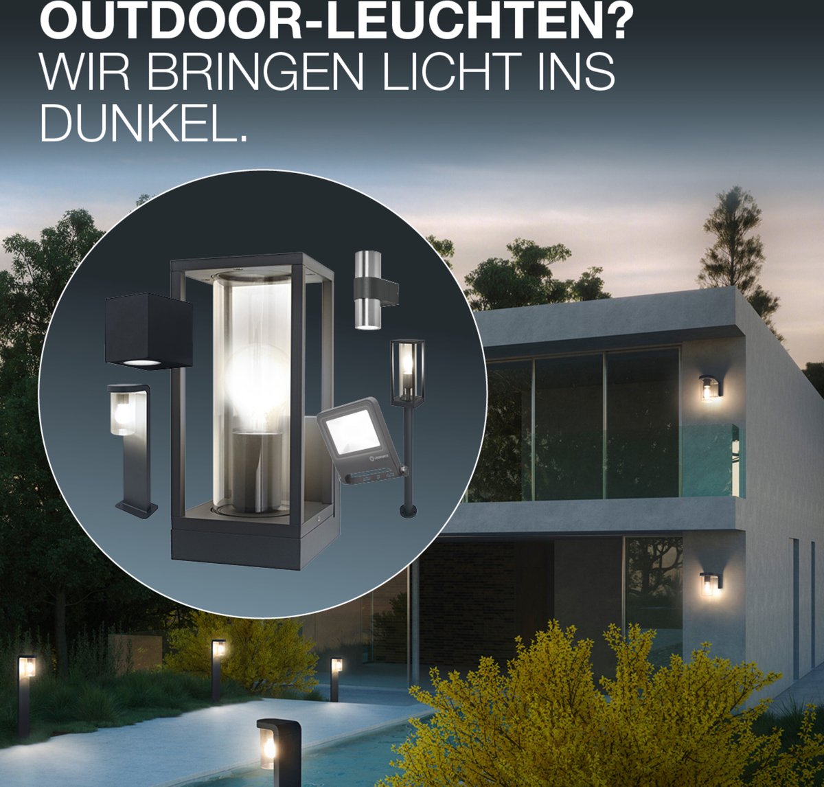 Lanterne d'extérieur Ledvance Endura Classic Rado W, applique, culot E27, gris foncé, aluminium, installation rapide et facile, diffuseur mat, classe de protection IP65, utilisation en extérieur