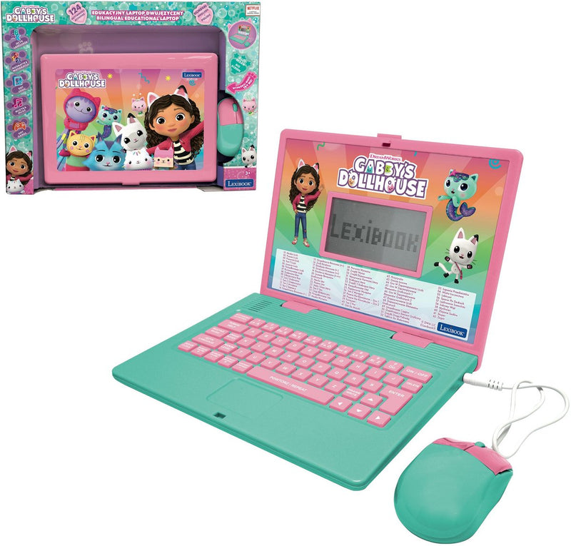 Lexibook Gabby's Dollhouse ordinateur portable éducatif bilingue - 124 activités en anglais et polonais