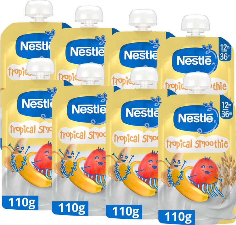 Nestlé tropical smoothie banane mangue lait avoine - 12+ mois - 8 x 110g