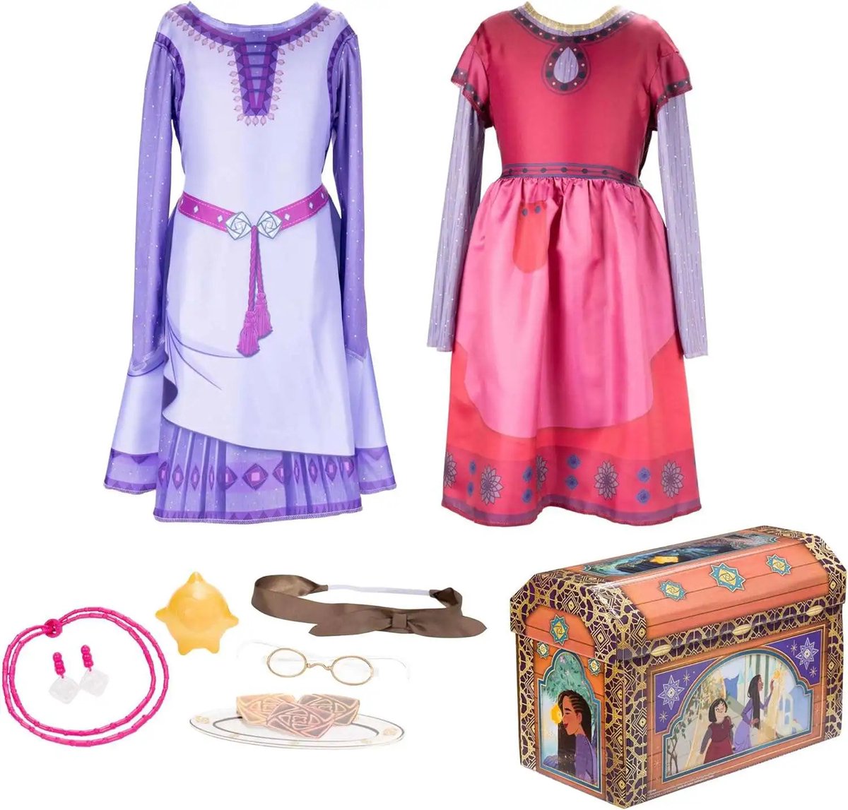 Déguisement Disney Wish Asha et Dahlia, coffret de déguisement 9 pièces