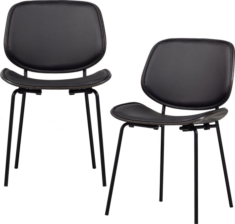 Chaises de salle à manger Woood close - bois - noir - lot de 2