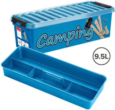 Sunware q-line camping box avec insert 9,5l - 48,5x19x14,7 cm - bleu noir