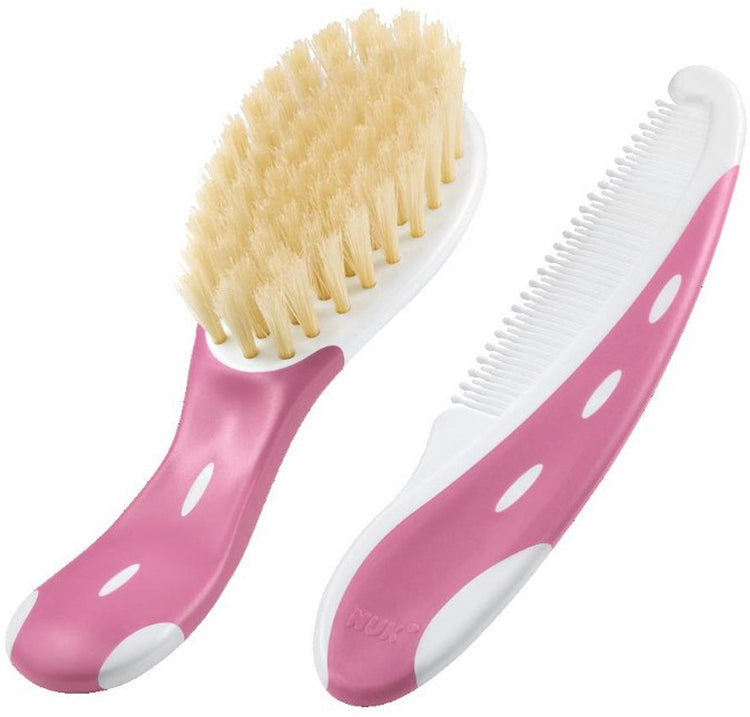 Nuk brosse bébé de 100 cheveux naturels avec peigne à pointes arrondies vert
