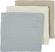Lingettes hydrophiles Meyco baby uni - pack de 3 - écru gris clair sable - 70x70cm