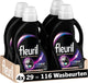 Fleuril noir - lessive liquide - lessive foncée et noire - 4x29 lavages - pack économique