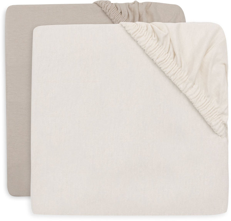 Drap housse Jollein pour lit - 70 75x140 150cm - jersey - avoine sable
