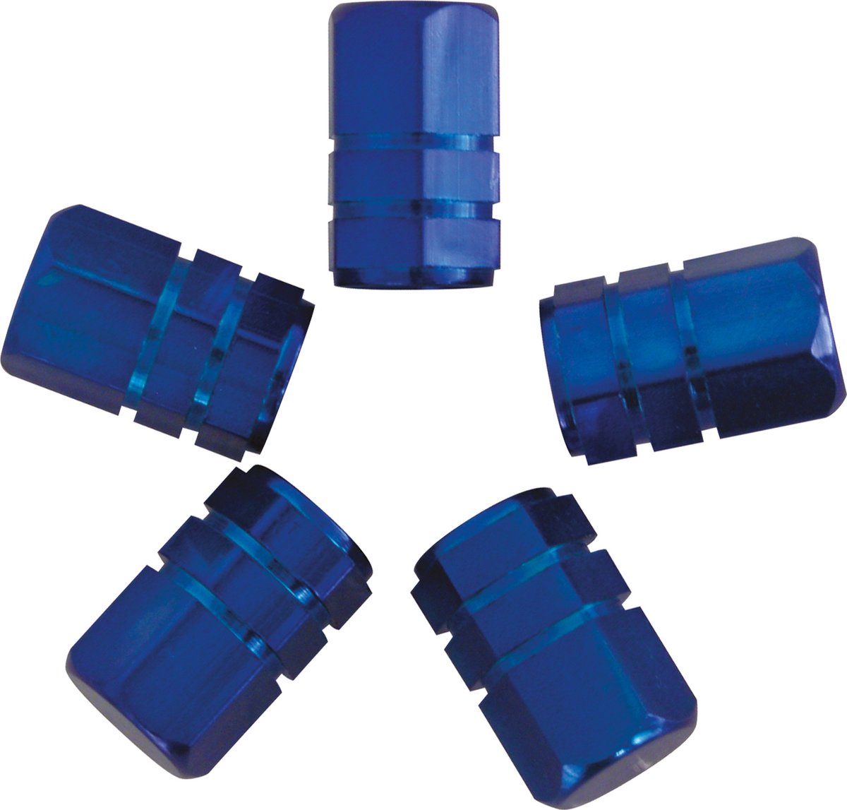 Carpoint bouchons de valve piston - 5 pièces - bleu