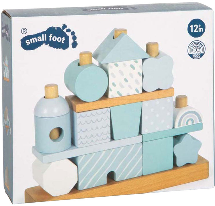 Small foot - maison empilable en bois bleu - 18 pcs.