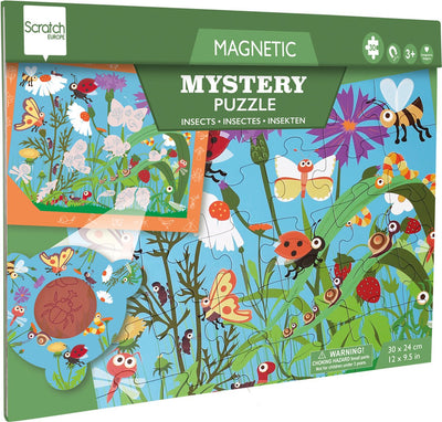 Puzzle magnétique Scratch 2 en 1 - jeu mystère - insecte - 52,3x30,5cm - 30 pièces - 3 ans