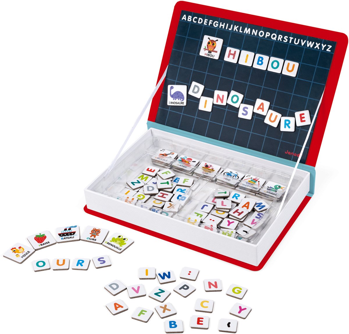 Janod - livre magnétique - alphabet français - coffret de jeu livre magnétique