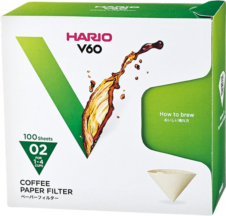 Filtres à café Hario v60 - taille 02 - 100 pièces - marron - boîte