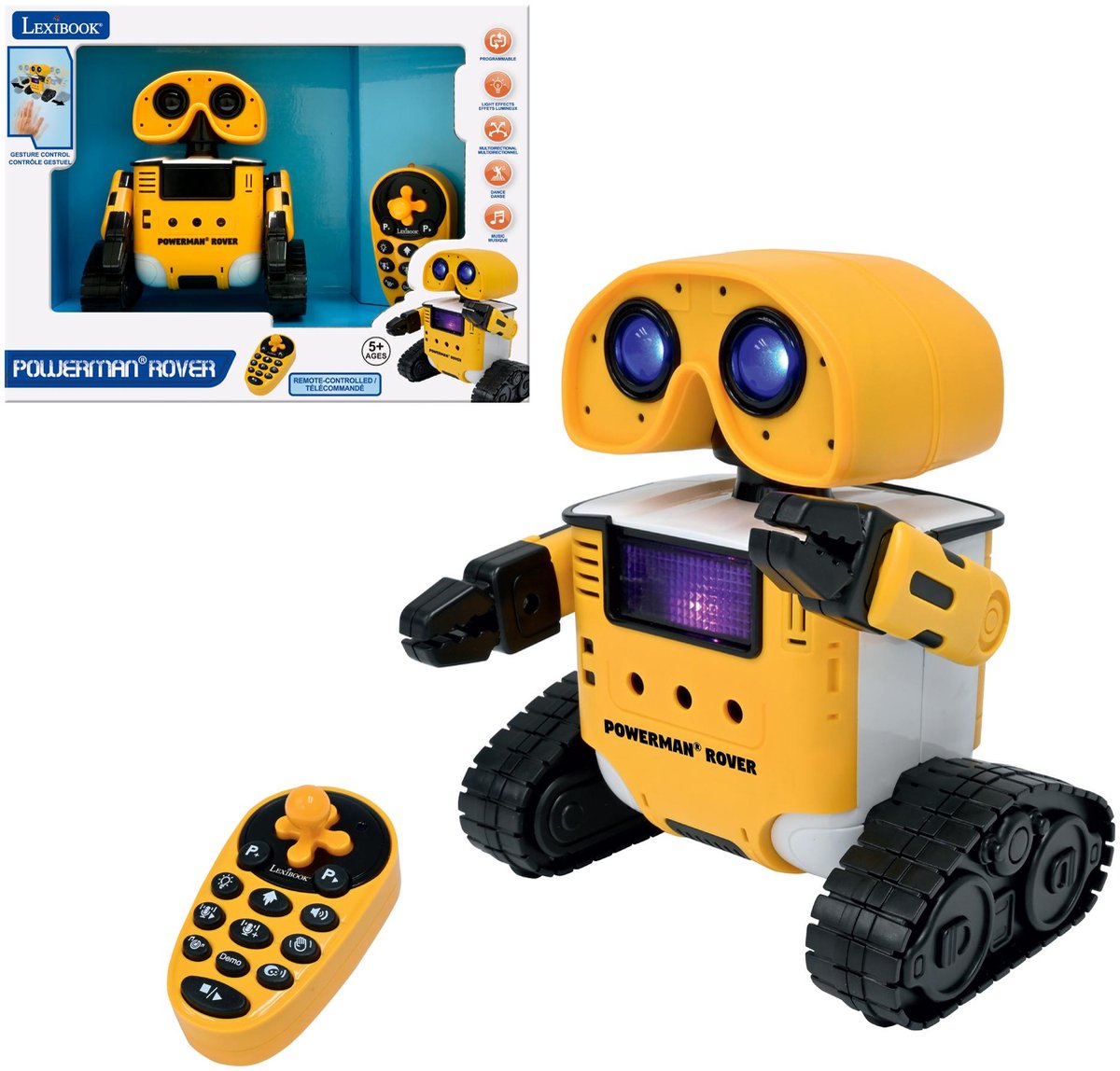 Lexibook mon robot multifonction avec changeur de voix, contrôle gestuel, éclairage et chansons