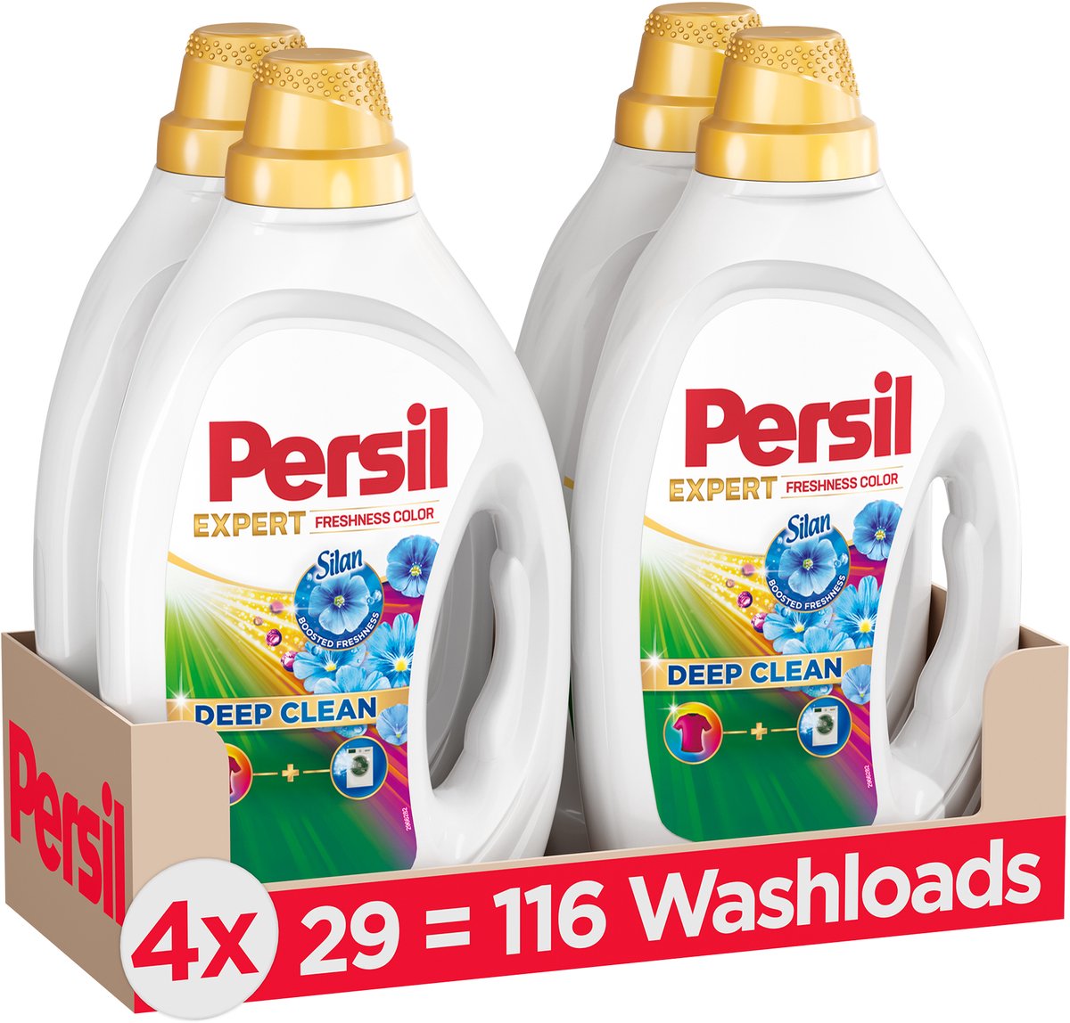 Persil Gel Expert Color Freshness de Silan - Lessive liquide - Meilleure fraîcheur - Détachage puissant - Fraîcheur hygiénique - Pack économique - 4 x 29 lavages