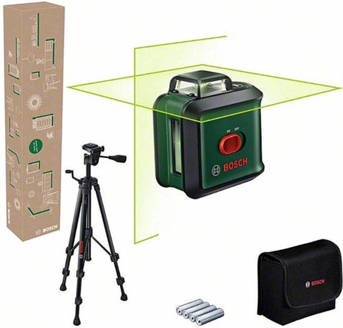 Bosch universallevel 360 set - laser lignes croisées 360° - avec trépied - mallette de rangement - piles