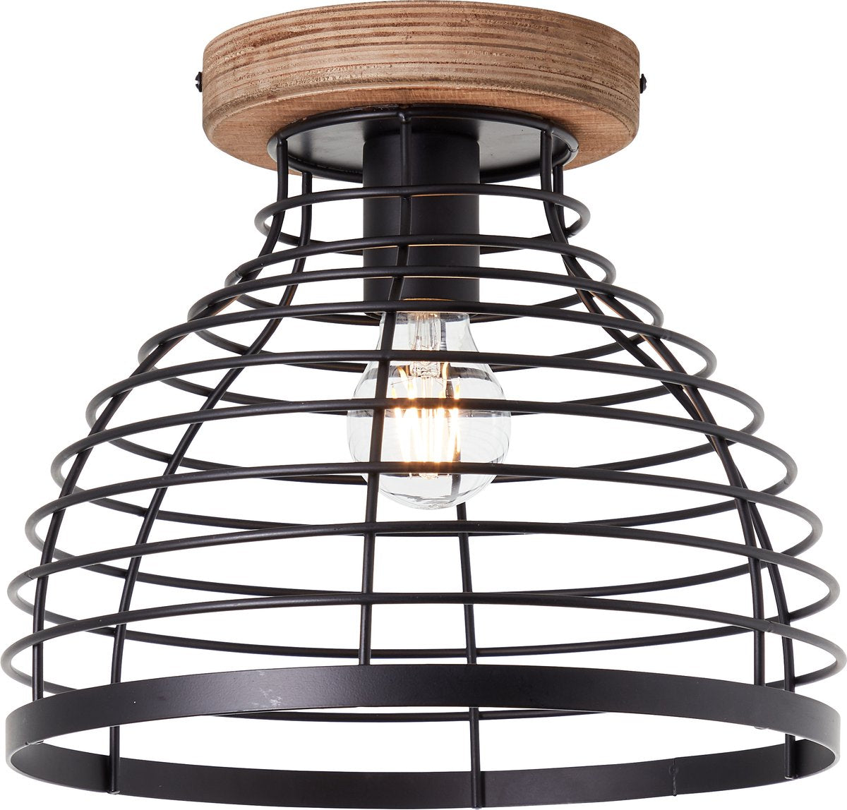 Brilliant avia - plafonnier - e27 max 1x40w - couleur bois noir