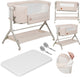 Lionelo Leonie Plus - lit bébé et lit bébé cododo 3 en 1 - lit bébé jusqu'à 9 kg - réglage en hauteur sur 6 niveaux - fonction bascule - matelas T25 - panier de rangement - roulettes - housses amovibles