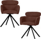 Chaises de salle à manger pivotantes Woood fenne - tissu tissé - châtaignier lot de 2