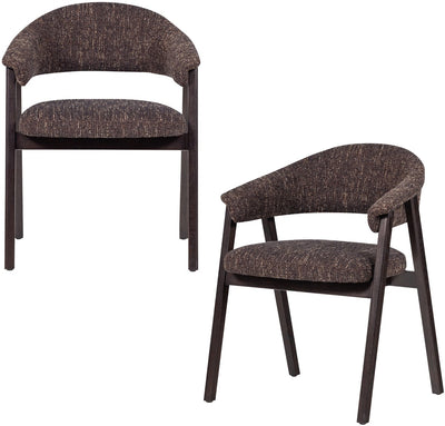 Chaise de salle à manger Woood Tunar avec accoudoirs - bois de chêne - marron foncé - lot de 2