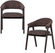 Chaise de salle à manger Woood Tunar avec accoudoirs - bois de chêne - marron foncé - lot de 2