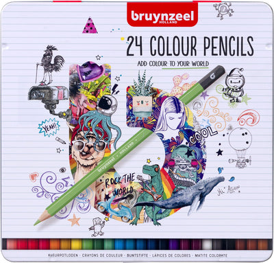 Les crayons de couleur Bruynzeel peuvent, 24 couleurs
