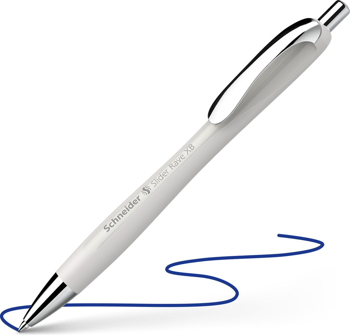 Schneider instruments d'écriture stylo à bille schneider - slider rave - édition tendance - gris argenté - plume xb - s-132512