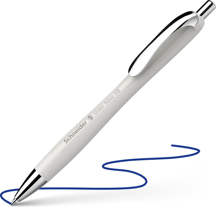 Schneider instruments d'écriture stylo à bille schneider - slider rave - édition tendance - gris argenté - plume xb - s-132512