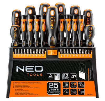 Jeu de tournevis Neo 37 pièces. Garantie 25 ans