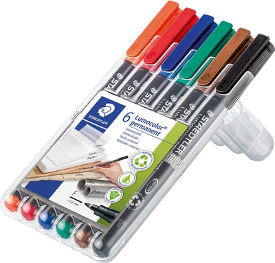 Staedtler lumocolor f stylo permanent - boîte 6 couleurs