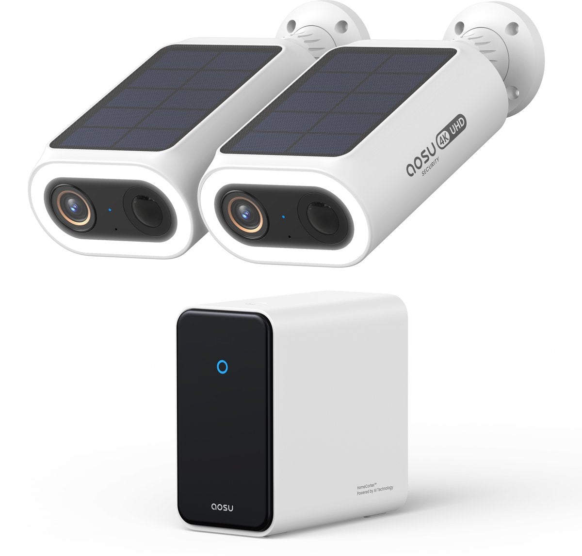 Aosu 4k solarcam p1 max - 2 caméras de sécurité - reconnaissance faciale - énergie solaire - audio 2 voies