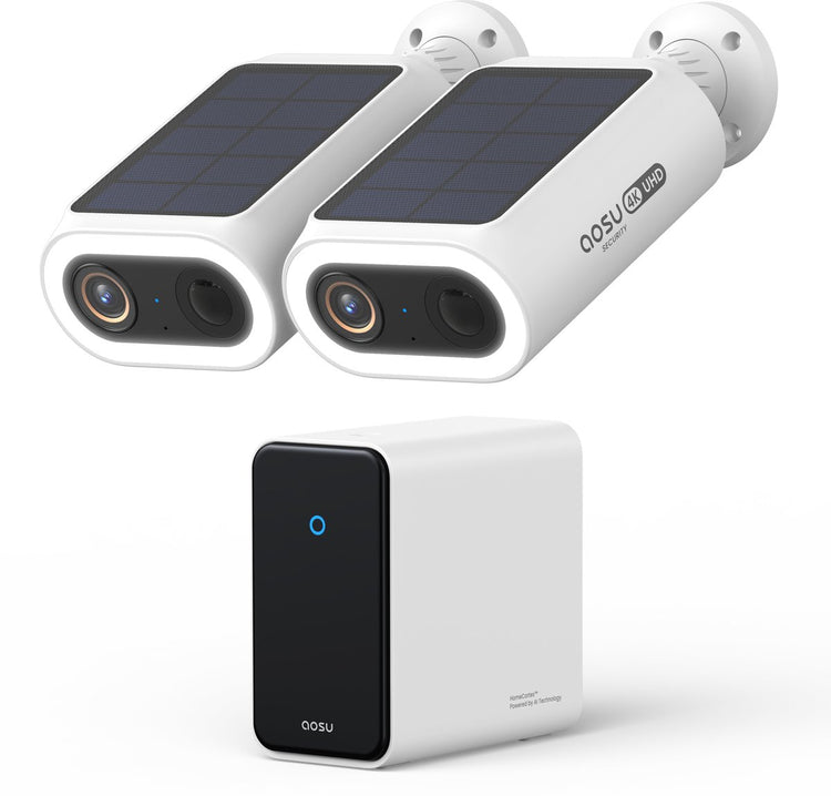 Aosu 4k solarcam p1 max - 2 caméras de sécurité - reconnaissance faciale - énergie solaire - audio 2 voies