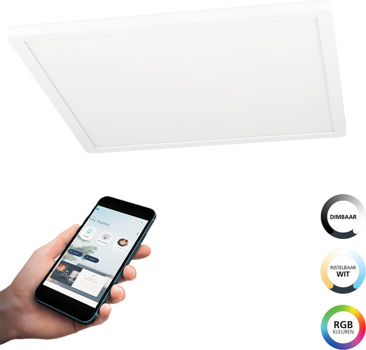 Plafonnier intelligent Eglo connect.z rovito-z - 42 cm - blanc - lumière blanche rgb réglable - dimmable - zigbee