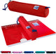 Trousse à crayons Oxford - rouge avec élastique - trousse à stylos ronde 22cm - trousse à crayons garçons - trousse à crayons filles