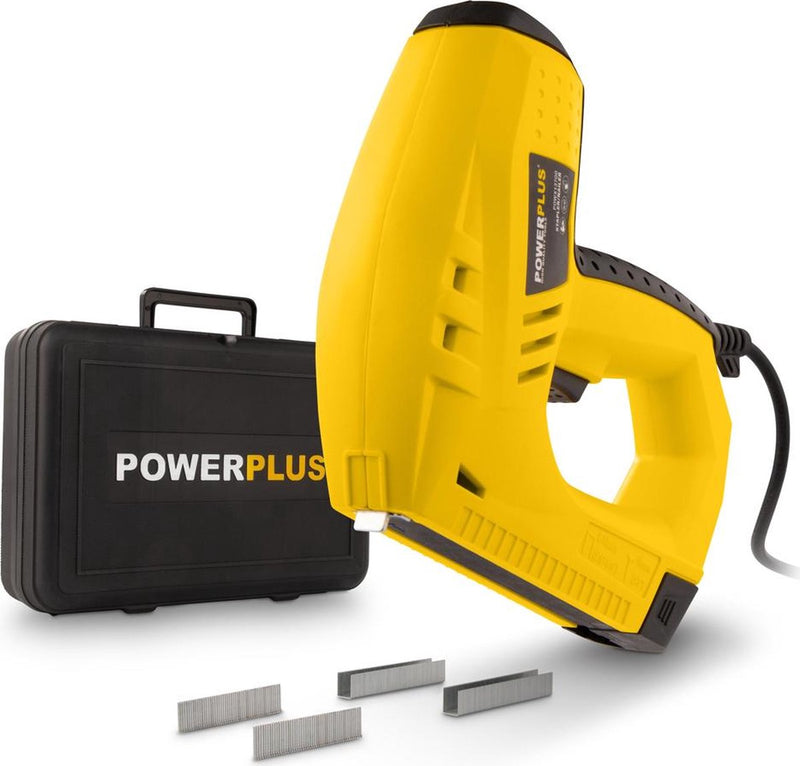 Cloueur électrique Powerplus powx13700 - fréquence de tir : 20 min - incl. mallette de rangement, 200 agrafes et 100 clous