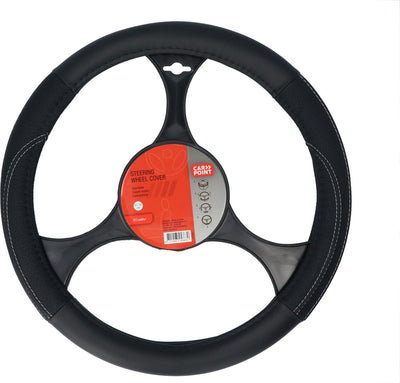 Carpoint housse de volant voiture - cuir PU noir - pour volants d'un diamètre de 37-39 cm