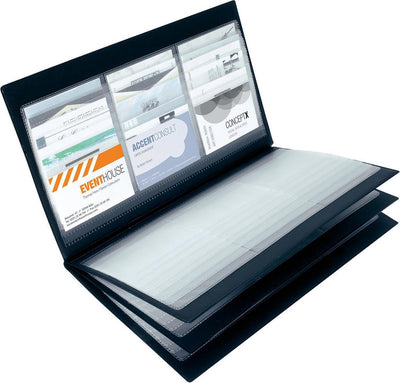 Dossier pour cartes de visite Sigel - 180x300x19mm - cuir artificiel noir - pour 288 cartes - si-vz175