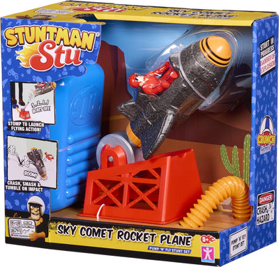 Bandai - stuntman stu - fusée - jouet cascadeur - figurine cascadeur incluse - jeu de crash avec véhicule et accessoires - jouets pour enfants 4+ - coss8199