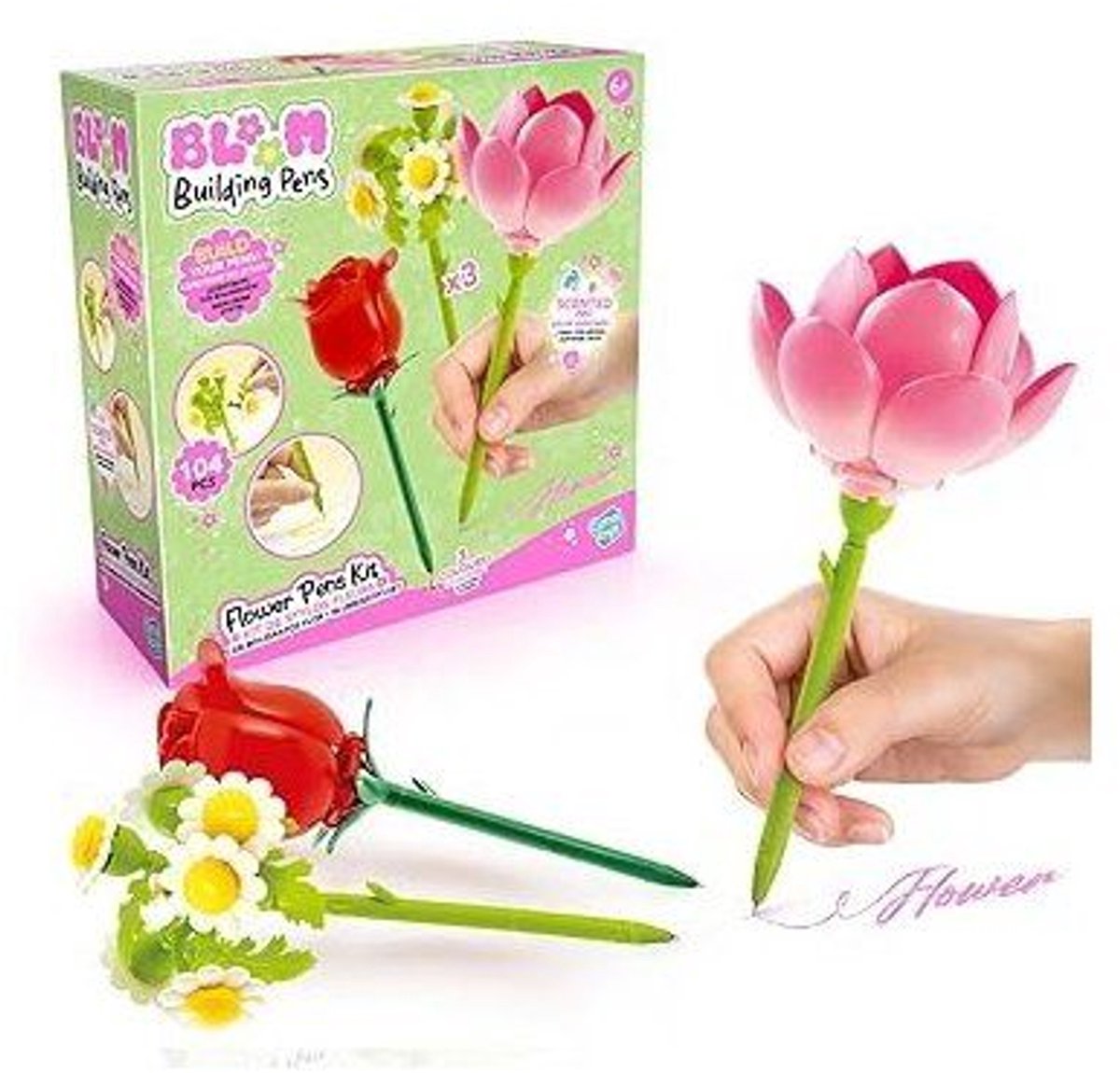 Stylo brique fleur Canal Toys - paquet de 3